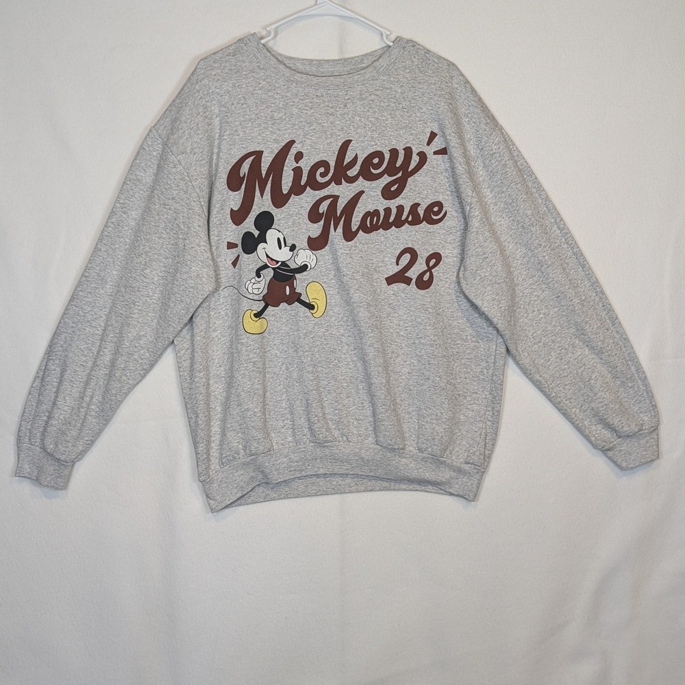 Disney Mickey Mouse Graphic Sweatshirt Light Heather Grey XL LS424013LS Mens